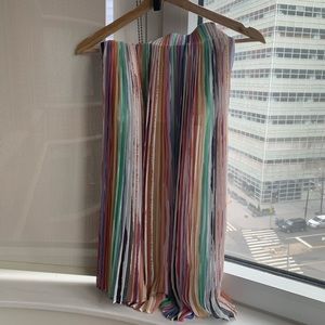 Zara rainbow pleated midi skirt